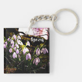 Fotofoto's van Snowdruppels via de rivier de Sever Sleutelhanger (Achterkant)