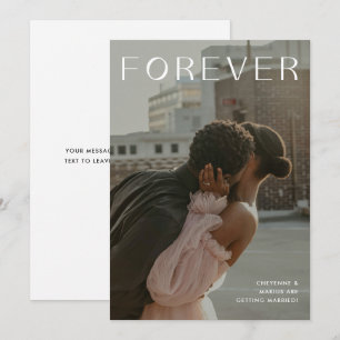 Fotofoto's Verloving Aankondiging voor eeuwig Typo