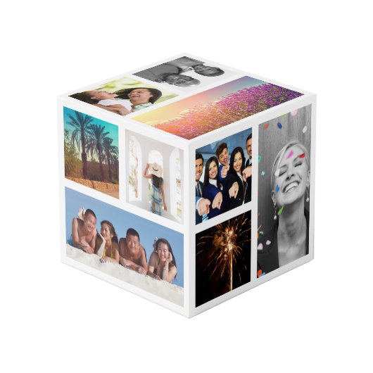 Fotofoto's voor creëer-uw-eigen fotocollage kubus (Voorkant hoekig)