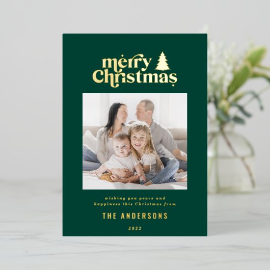 Fotofoto's voor meest veeleisende kerstfoto's Foli Folie Feestdagenkaart (Staand Voorkant)