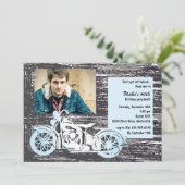 Fotofotouitnodiging voor motorfietsen kaart (Staand voorkant)