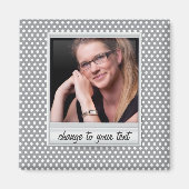 Fotoframe op witte & grijze polkadot magneet (Voorkant)
