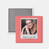 Fotoframe op witte & rode polkadot magneet (Voorkant / Achterkant)
