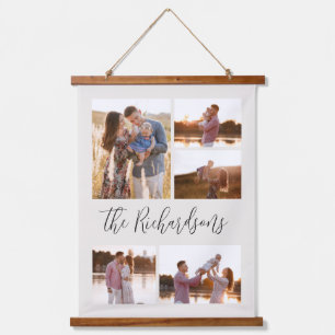 Fotogalerij van vijf met ondertitelwandtapijt hangend wandkleed