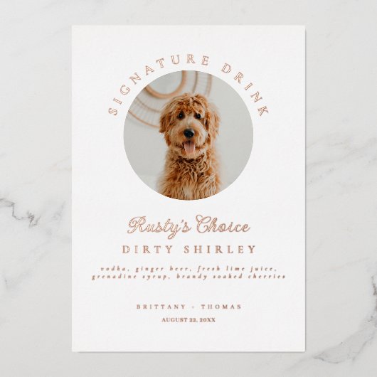 Fotogebarenteken met gevuilde Drink voor bruiloft Folie Uitnodiging (Voorkant)