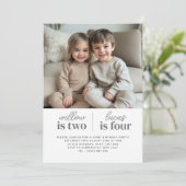 Fotogebased eerste verjaardagsuitnodiging script kaart (Staand voorkant)