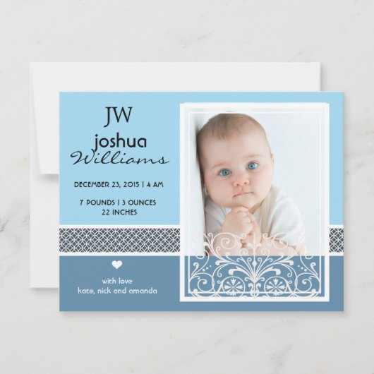 Fotogeboorte  baby aankondiging (Voorkant)