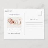 Fotogeboorte Modern Baby 3 Aankondigingskaart (Achterkant)