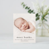 Fotogeboorte Modern Baby 3 Aankondigingskaart (Staand voorkant)