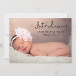 Fotogeboorte van baby Girl Aankondiging