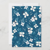 Fotogeboorte van Chic floral beige blue waterverf Aankondiging (Achterkant)