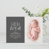 Fotogeboorte van een moderne, minimale chic-typogr aankondiging (Staand voorkant)