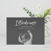 Fotogeboorte van het waterverf script aankondiging (Staand voorkant)