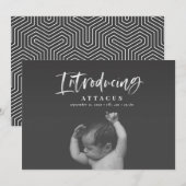 Fotogeboorte van het waterverf script aankondiging (Voorkant / Achterkant)