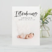 Fotogeboorte van het waterverf script aankondiging (Staand voorkant)