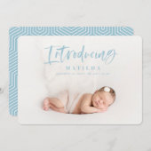 Fotogeboorte van het waterverf script aankondiging (Voorkant / Achterkant)