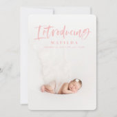 Fotogeboorte van het waterverf script aankondiging (Voorkant)