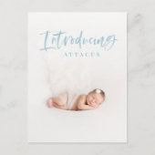 Fotogeboorte van het waterverf script aankondigingskaart (Voorkant)