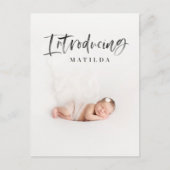 Fotogeboorte van het waterverf script aankondigingskaart (Voorkant)