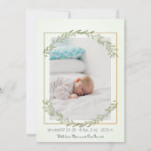 Fotogeboorte van katje met blauwe waterverf vos aankondiging (Achterkant)