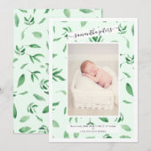 Fotogeboorte van lijst met baby aankondiging (Voorkant / Achterkant)