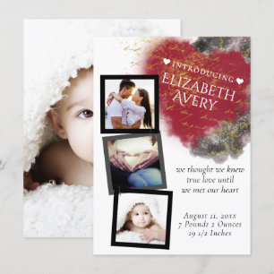 Fotogeboorte van Modern Grunge Heart en Paint Spla Aankondiging