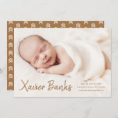 Fotogeboorte van modern script Baby Aankondiging (Voorkant / Achterkant)