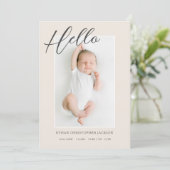 Fotogeboorte van modern script Baby Aankondiging (Staand voorkant)