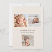 Fotogeboorte van modern script Baby Aankondiging (Achterkant)