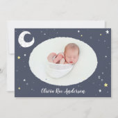 Fotogeboorte van moon, ster en cloud aankondiging (Voorkant)