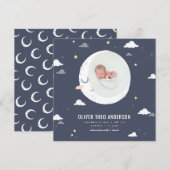 Fotogeboorte van moon, ster en cloud aankondiging (Voorkant / Achterkant)