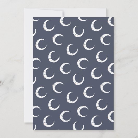 Fotogeboorte van moon, ster en cloud aankondiging (Achterkant)