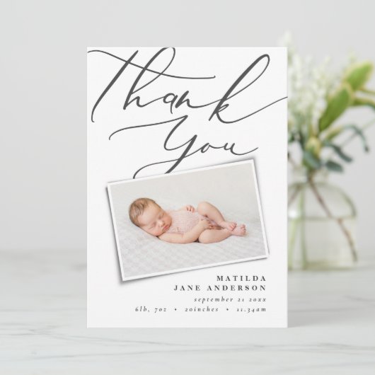 Fotogeboorteaankondiging Aankondiging (Staand voorkant)