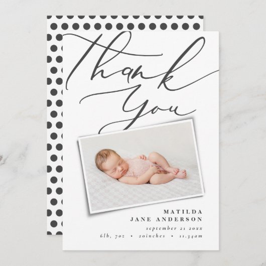 Fotogeboorteaankondiging Aankondiging (Voorkant / Achterkant)