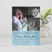 Fotogeboorteaankondiging babyjongen aankondiging (Staand voorkant)