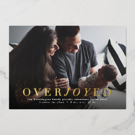 Fotogeboortenaankondiging voor overvloed folie vak folie feestdagenkaart