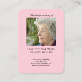 Fotogedenkteken Ik ben gratis gebedskaart Visitekaartje