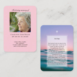 Fotogedenkteken Ik ben gratis gebedskaart Visitekaartje