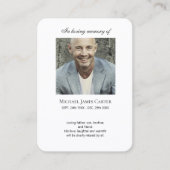 Fotogedenkteken Ik ben gratis gebedskaart Visitekaartje (Voorkant)