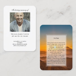 Fotogedenkteken Ik ben gratis gebedskaart Visitekaartje