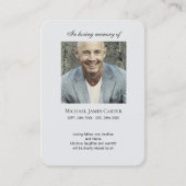 Fotogedenkteken Ik ben gratis gebedskaart Visitekaartje (Voorkant)