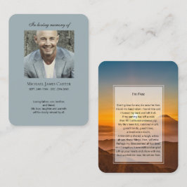 Fotogedenkteken Ik ben gratis gebedskaart Visitekaartje