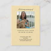 Fotogedenkteken Ik ben gratis gebedskaart Visitekaartje (Voorkant)