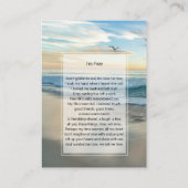 Fotogedenkteken Ik ben gratis gebedskaart Visitekaartje (Achterkant)