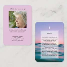 Fotogedenkteken Ik ben gratis gebedskaart Visitekaartje