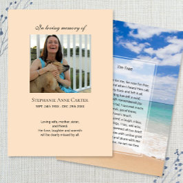 Fotogedenkteken Ik ben gratis gebedskaart Visitekaartje