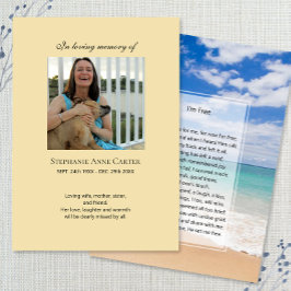 Fotogedenkteken Ik ben gratis gebedskaart Visitekaartje