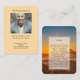 Fotogedenkteken Ik ben gratis gebedskaart Visitekaartje