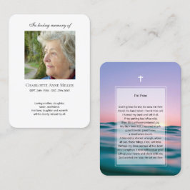 Fotogedenkteken Ik ben gratis gebedskaart Visitekaartje