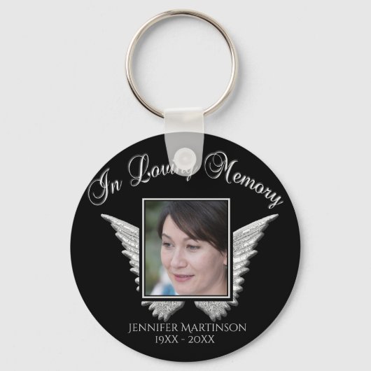 Fotogedenkteken toevoegen in Loving Memory Sleutelhanger (Voorkant)